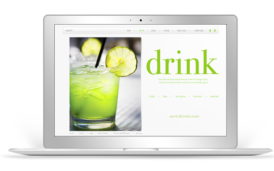 Drink Page on the new Libertine Website