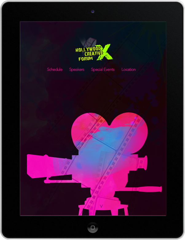 Hollywood Creative Forum Website on iPad